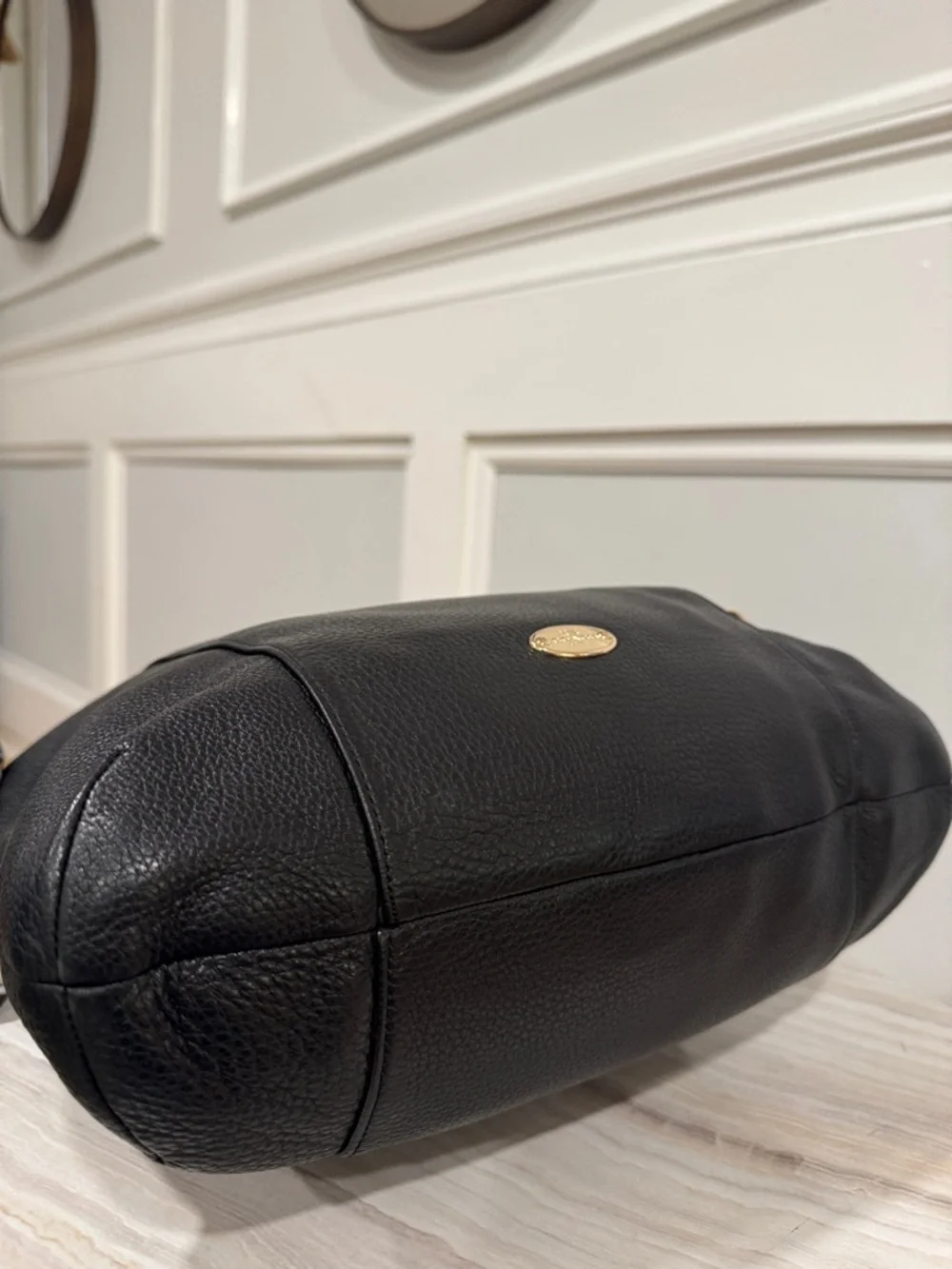 Coach Isabelle Black Pebbled Leather Shoulder Hobo Crossbody Bag - Picture 9 of 17